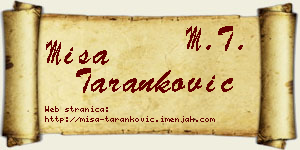 Miša Taranković vizit kartica